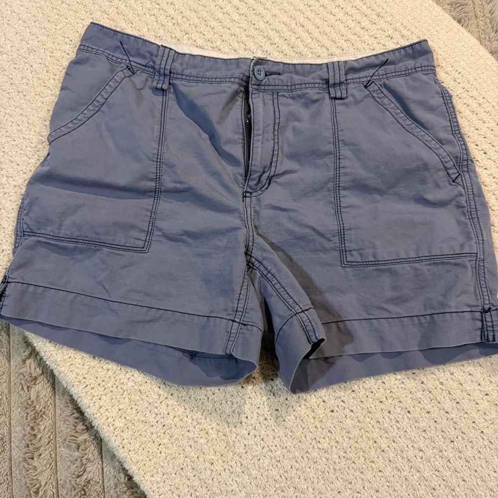 Polo Jeans Co Ralph Lauren Blue Cotton Utility Cargo Shorts Womens 14 Mid Rise